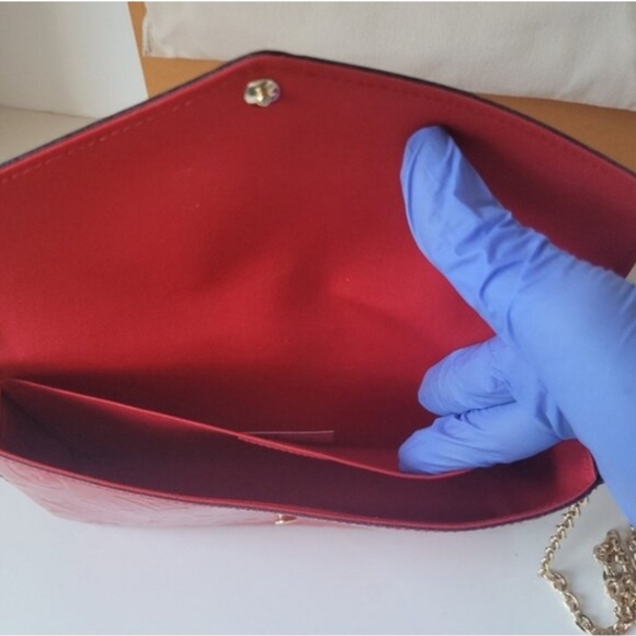 Louis Vuitton Red Felicie Pochette Bag - Picture 12 of 15